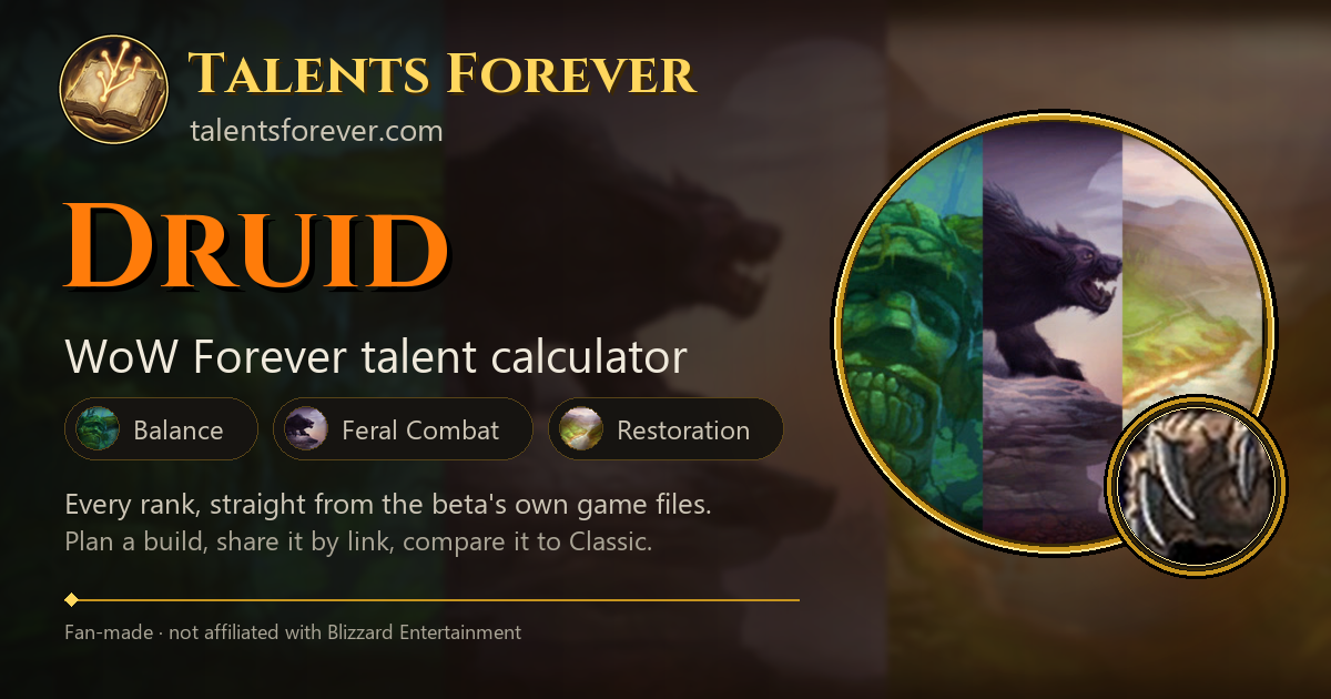 WoW Forever Druid Races: Tauren, Skyborne and Night Elf
